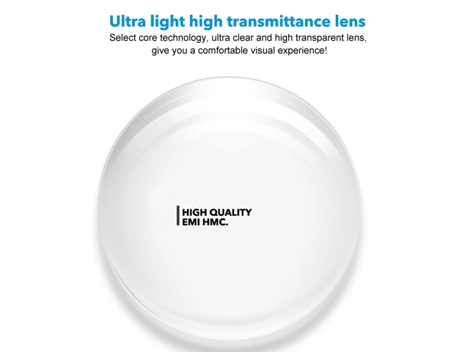 Spécification des verres de lunettes optiques 1.56 HMC AR (revêtement antireflet)
