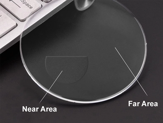 Spécification du prix de gros pour verre optique bifocal à sommet plat 1.59 PC Polycarbonate avec revêtement HMC AR