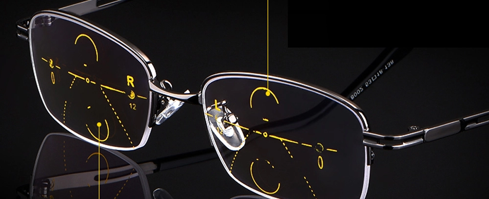 Options de personnalisation pour les lentilles progressives photochromiques 1.56 chez Crystal Optical